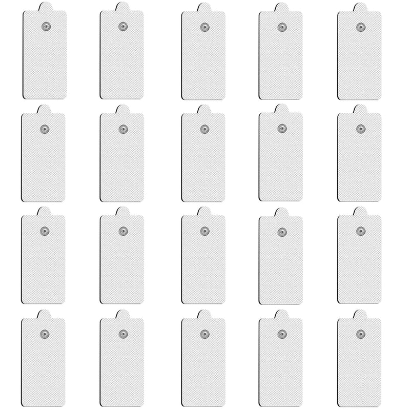 20 Pcs Large TENS Unit Electrode Pads Compatible with MEDVICE, NURSAL, Belifu, NueMedics TENS, VOVOU Upgraded Self-Adhesive Latex-Free 3.5mm Snap TENS Replacement Pads Patches Reuse More Than 50 Times White