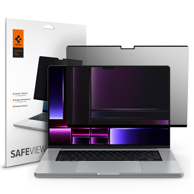 Spigen SafeView Privacy Filter Screen Protector for MacBook Pro 16 inch (M4 / M3 / M2 / M1 series) MacBook Pro 16"