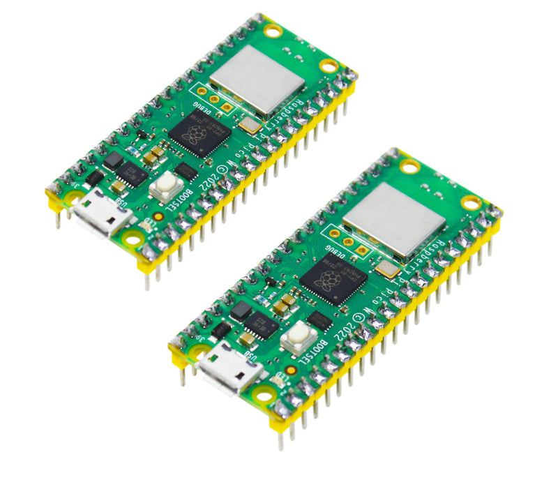 DIGISHUO 2Pcs Raspberry Pi Pico W WiFi Wireless Microcontroller Board with Pre-Soldered Header Flexible Digital Interfaces | Based on RP2040 Chip | Dual-Core ARM Cortex M0+ Processor 133 MHz 2Pcs Raspberry Pi Pico WH Module