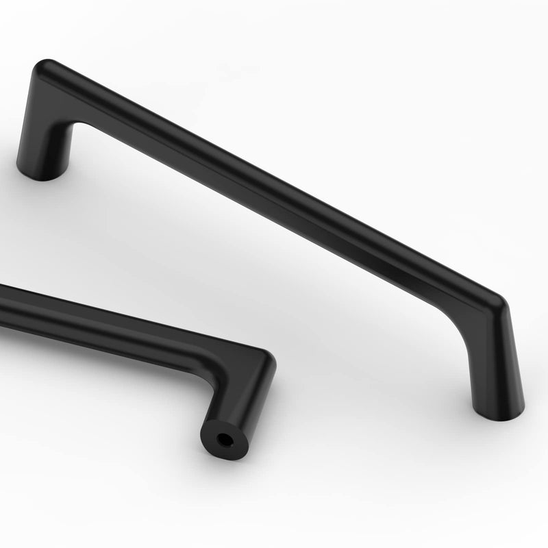Asidrama 10 Pack 5 Inch(128mm) Matte Black Cabinet Pulls Cabinet Handles Cupboard Handles Kitchen Cabinet Hardware for Cupboard Drawer Pulls 5" Hole Center