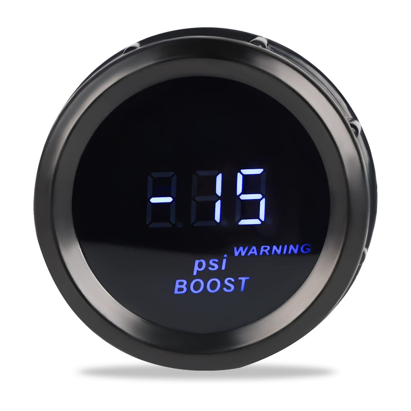 WATERWICH Turbo Boost Gauge PSI DC12V 2" 52mm Meter Kit with Boost Sensor for Car Truck Vehicle Automotive