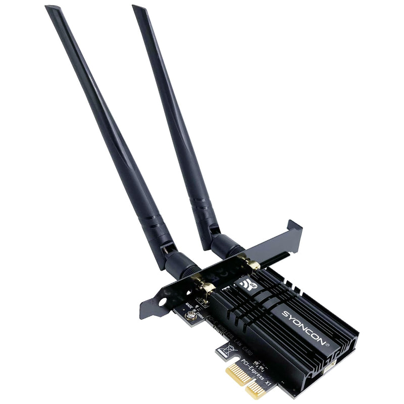 WiFi 6E AXE5400 PCIe WiFi Card Intel AX210 Chipset with Bluetooth 5.3 Adapter Tri-Band 2.4G/5G/6GHz 5374Mbps PCI Express Wireless Network Card for Desktop PC Windows 10/11 (Black) AXE5400(Black)