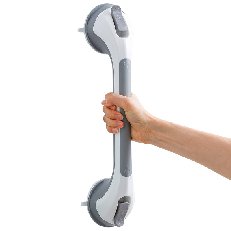 TAILI Shower Grab Bar 16 Inch Suction Cup Grab Bars for Bathroom, Removable Shower Safety Handle Heavy Duty Bathtub Grip for Seniors & Elderly, Strong Handrails No Drilling Waterproof, Grey,G9 16.8" Gray