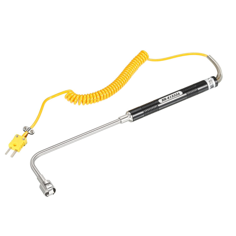 MECCANIXITY K Type Surface Thermocouple Temperature Probe Sensor Stainless Steel -58 To1472°F (-50 to 800°C) 5.1ft 15x155x65mm