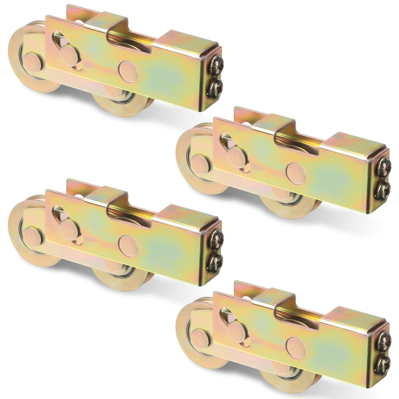 Lounsweer 4 Pieces Sliding Door Rollers Replacement 1-1/4 Inch Patio Door Roller Steel Ball Bearing Tandem Wheels for Sliding Glass Door Screen Door Hardware for Window Gate Closet