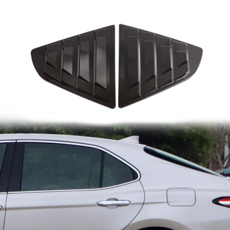 for Toyota Camry 2018 2019 2020 2021 2022 2023 2024 Rear Side Window Louver Decorate Cover Rear Air Vent Window Louvers Blinds Covers Auto Accessories (Matte Black) Hoarse black