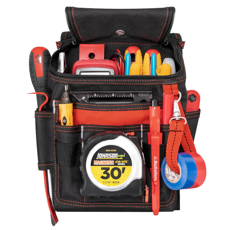 Hultafors Work Gear HT5124 Medium Ziptop Utility Pouch, Heavy Duty Ballistic Polyester, Double-Pull Zipper, Large Front Panel Pocket