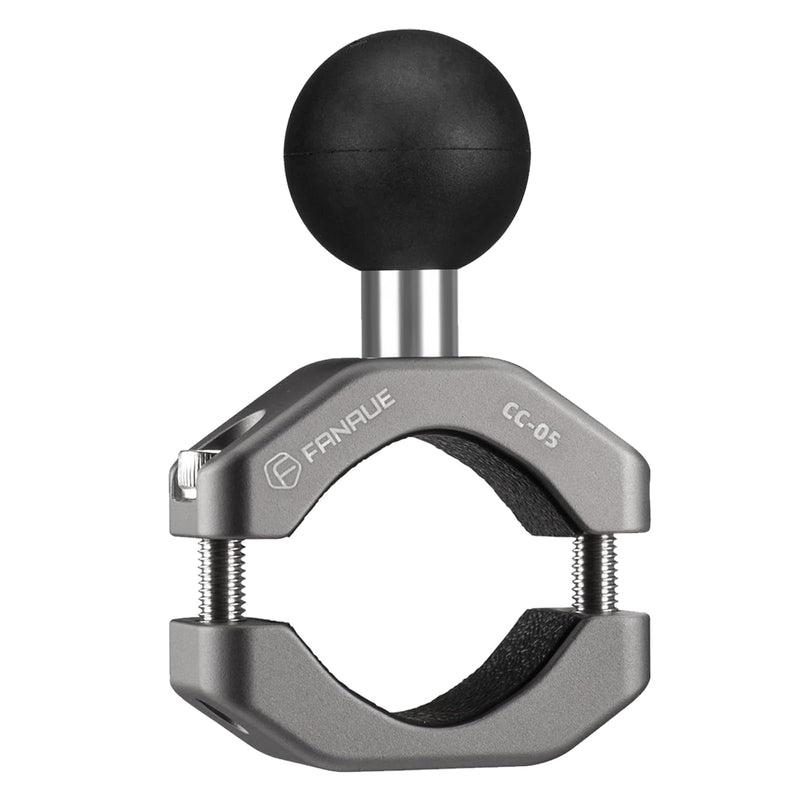 FANAUE Handlebar Clamp Mount U-bolt Base with B Size 1" Ball for 0.85" to 1.14" Diameter Rail, Compatible with RAM Mounts B Size Double Socket Arm & Motorcycle Phone Mount CC-05X
