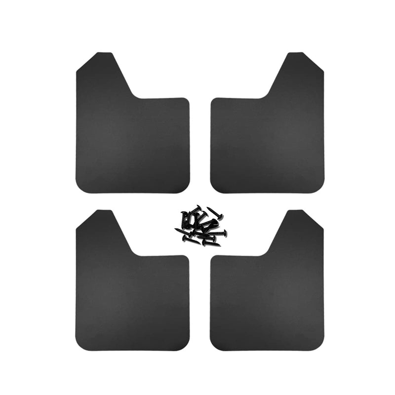 4PCS Universal Car Mud Flaps, Vehicles Mudguard Splash Guards Front and Rear Set, Flexible and Bendable Mudflaps Dirty Fenders, Auto Accessories Compatibility with Pickup SUV Van (Black) Black