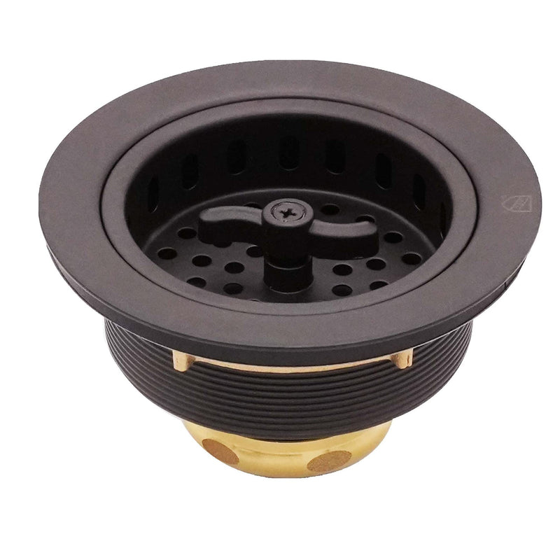 Westbrass A213-12 3-1/2" Wing Nut Twist Style Large Kitchen Sink Basket Strainer, Oil Rubbed Bronze