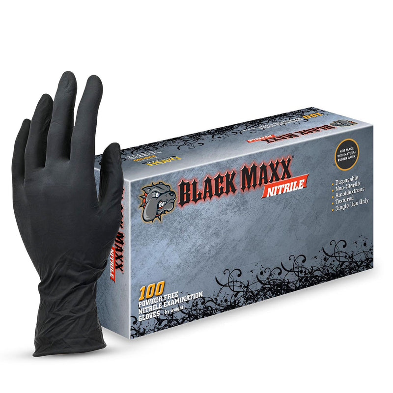 DASH Black Maxx Nitrile Exam Gloves Disposable | Advanced Nitrile Formulation, Medical Grade Black 100 Large