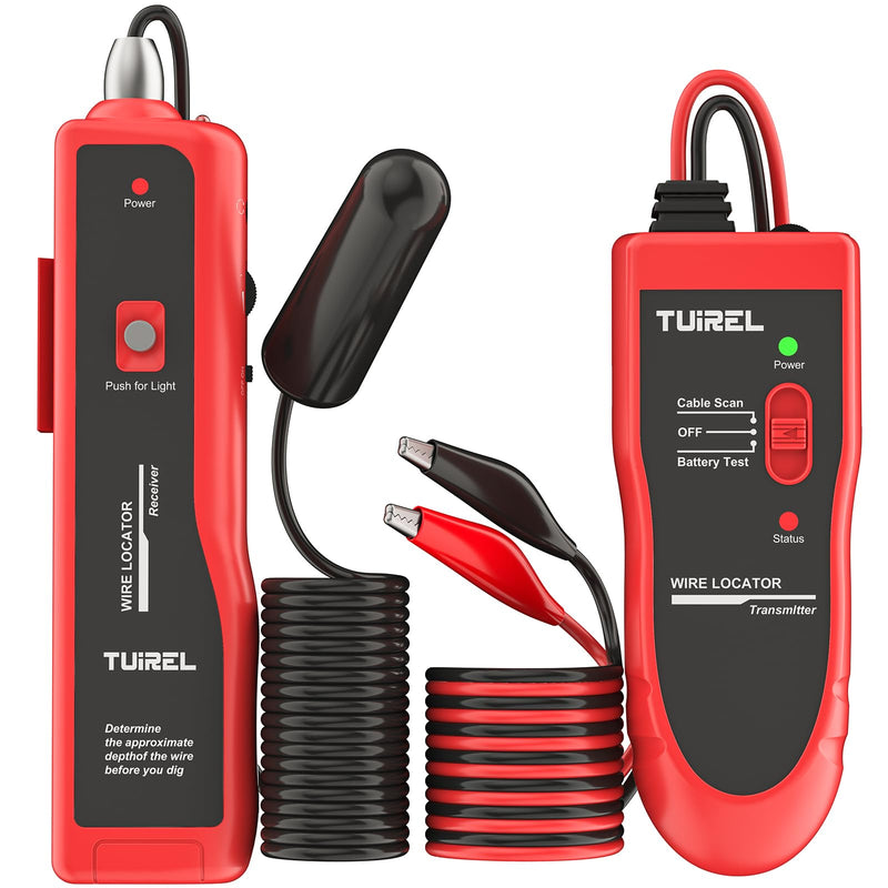 Underground Wire Locator, Cable Tester F02 Pro with 1100mAh Rechargeable Battery, Up to 4 Feet Deep and 2000 Feet Length, Wire Tracer for Locating Dog Fence Irrigation Cable Wire Control TL25 B2