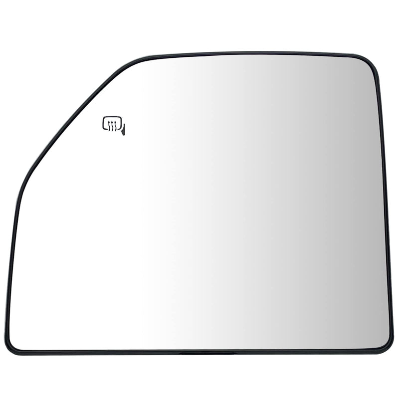 Left Driver Side Heated Upper Mirror Glass Replacement For 2015-2020 Ford F150 2017-2020 Ford F250 F350 - Towing Mirror Convex Side Mirror Glass With Rear Holder Left (Driver Side)
