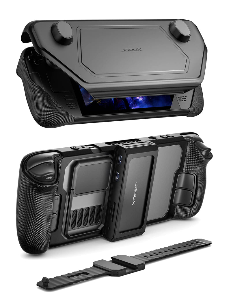 JSAUX PC0104 ModCase Compatible with Steam Deck/Steam Deck OLED, Steam Deck Modular Case Include 11-in-1 Docking Station, Detachable Front Shell, Body Protective Shell,Metal Bracket and Strap-Hub Set Hub Set