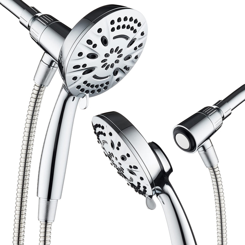 AquaDance New Magnetic Guidance Docking System - High-Pressure 8-setting Handheld Shower Head with Giant 5 inch Face, Magnetic Bracket, Extra-long 72 inch Stainless Steel Hose/All Chrome Finish All Chrome