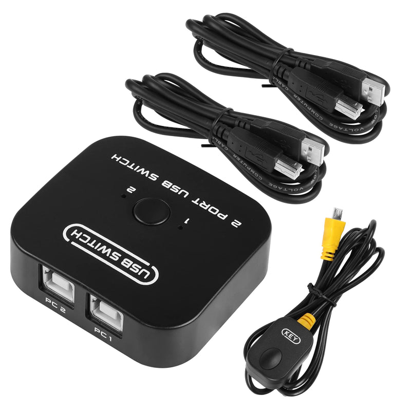 RIIEYOCA USB Printer Sharing KVM Switch, Automatic Switching Without Drivers. Share Keyboard Mouse Scanner with Desktop Controller and 2 USB Printer Cables (1.5 M)