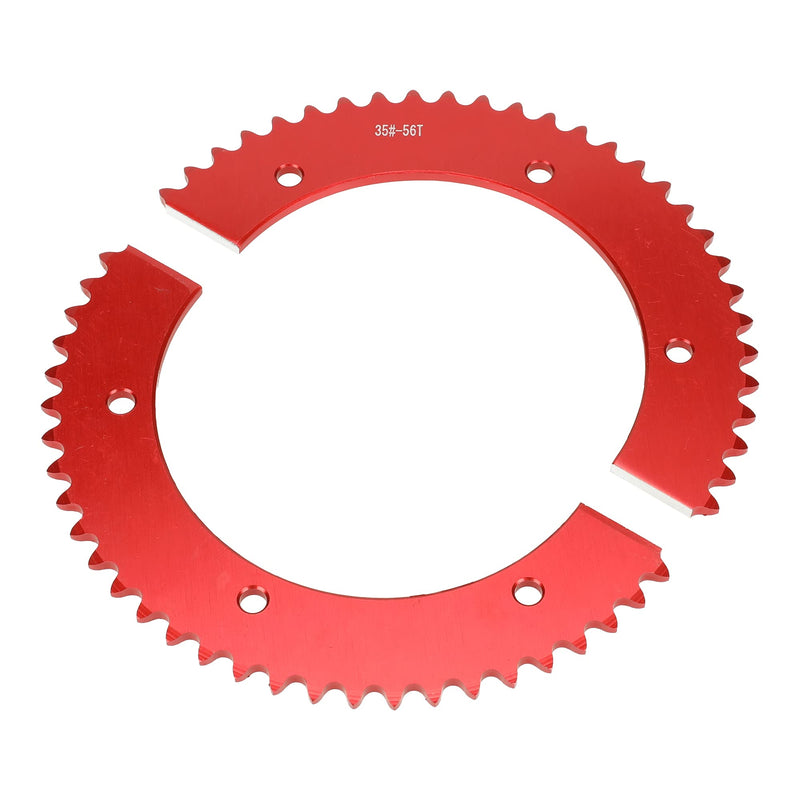 GREHUA #35 Chain 56 Tooth Split Sprocket for Predator 212cc 196cc 6.5hp 7.0hp Coleman CT200U BT200X CT100U TrailMaster MB200 MegaMoto B212 Motovox Doodlebug Baja Mini Bike Go Kart Cart Parts Aluminum #35 56T 1