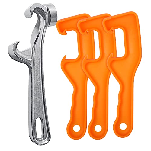 1Pcs Aluminum 3Pcs Plastic Bucket Lid Opener 5 Gallon Paint Can Opener Lid Wrench Metal Can Opener for Home Industrial