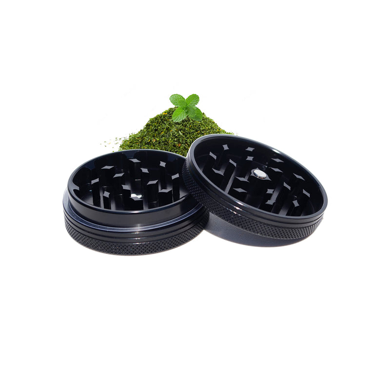 Small Thin Herb Chrome Crusher Grinder 2 inch (Black Color) Black