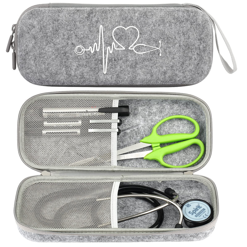 Stethoscope Case for 3M Littmann Classic III, Stethascope Case Compatible for Lightweight II,Stethascope Box for Cardiology IV StethoscopeS.E.,Travel Carrying Storage Bag for Nurse Accessories (Grey) Grey