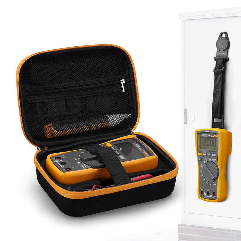 KingSung Hard Case Bundle with Magnet Hanging Strap for Fluke 117/115/116/114/113 Digital Multimeters carrying case bundle with magnetic hangin strap