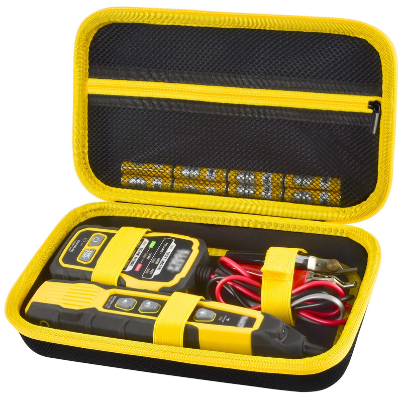 Case for Klein Tools VDV500-705/VDV500-820/VDV500-063 Wire Tracer Tone Generator & Probe Kit Continuity Tester, Universal Storage Bag for Ethernet, Telephone, Speaker, Coax, Video, Cable Toner -Yellow Yellow