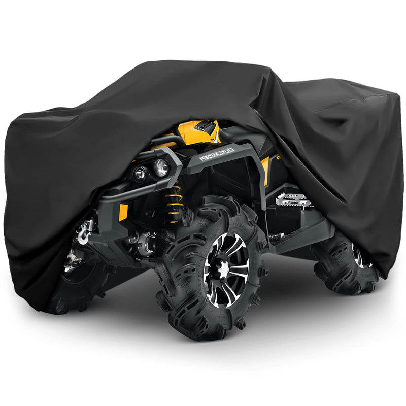 XYZCTEM Premium ATV Cover,210D Oxford Fabric Protection Against Water, UV, Wind. Quad Cover for Can-am,Suzuki,Kawasaki, Honda, Yamaha, Polaris,and More.4 Wheeler Accessories(Black,82 inch) XL - 82" L x 48" W x 46" H Basic Black
