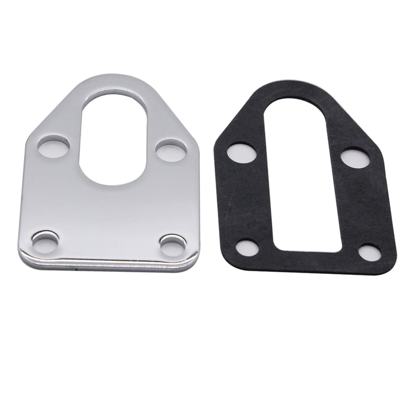 SBC Chrome Fuel Pump Block Off Plate with Gasket 283 327 350 383 400 SB Chevy