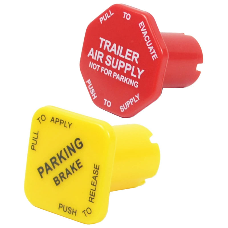 Parking Brake and Trailer Air Supply Mv-3 Knob Yellow & Red Fit for Peterbilt Kenworth Volvo Western Star Truck Replace Bendix 298818 298817