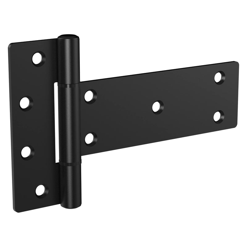 National Hardware N166-035 6 in Industrial T Gate Hinges 2-Pack 48 lbs Capacity per Hinge with Weatherguard Protection Black Finish for Outdoor Fence Gate Hardware Gate Hinge