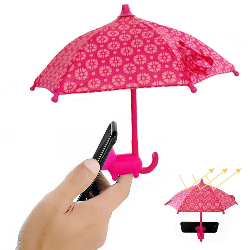  [AUSTRALIA] - Phone Umbrella for Sun, Cell Phone Umbrella Sun Shade, Umbrella for Phone with Universal Adjustable Piggy Suction Cup Stand, Sun Shade Cover for Phone Block Glare Anti-reflection Rose Red