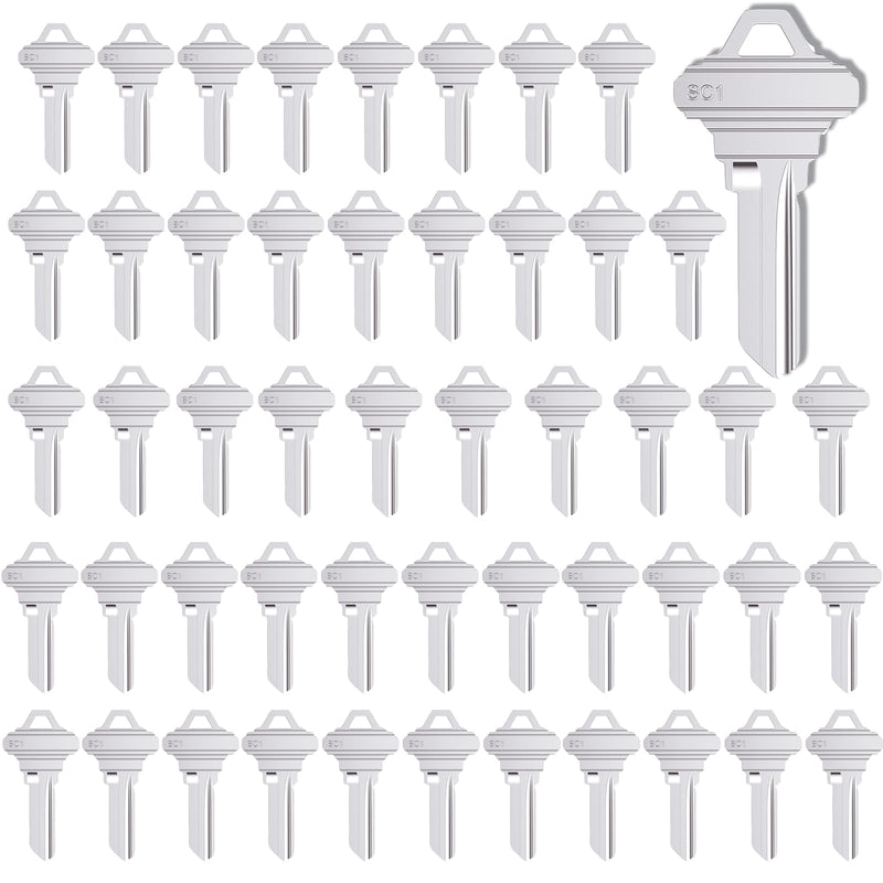 SC1 Key Blanks Pack of 50 Uncut Blank Keys for Home and Professional Use, Copper Structures Blank Keys Compatible with 5-Pin Locks Pack of 50 SC1 Blank Keys