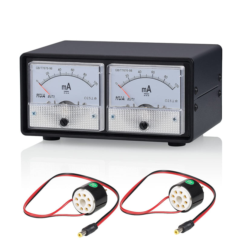 Nobsound 8-Pin Dual Bias Current Probes Tester Meter for EL34 KT88 6L6 6V6 6550 Vacuum Tube Amp Amplifier (2*Meter + 2*CT1-C, Cathode Current PRO Version)