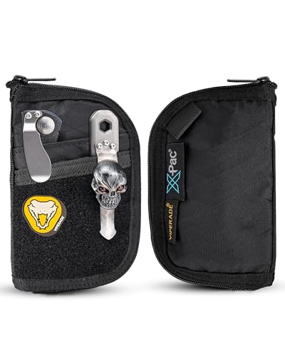 VIPERADE VE10 EDC Pouch Small Multitool Pocket Pouch with DIY Patche Area Black