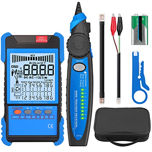 Network Cable Tester with NCV, Poe Cable Tracker, Ethernet Cable Finder Modern and Compact
