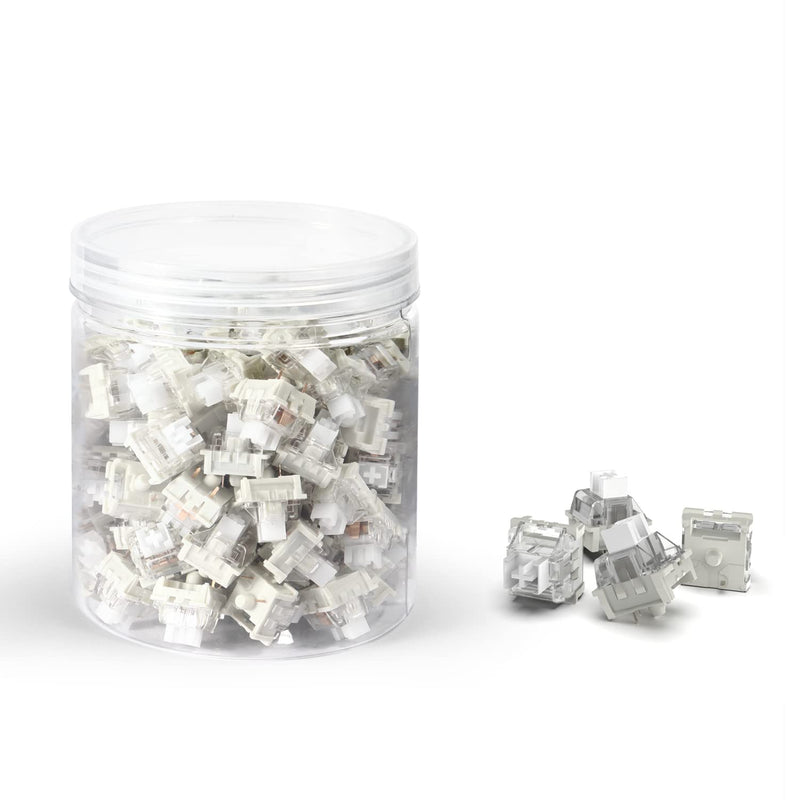 MAGIC-REFINER x Creamy White Switches for Mechanical Keyboard DIY, 42gf Linear Keyswitch 3 Pins, Pre Lubed with POM Stem Compatible for MX Mechanical Keyboard Switch Set (100PCS) 100PCS+No Switch Tester Creamy White/Linear