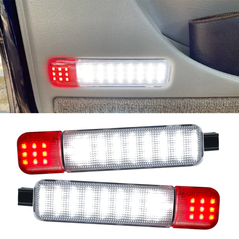 Led Doors Light Courtesy Lights Compatible with Chevy Silverado GMC C/K,Sierra 1500 2500 3500, Suburban, Avalanche, Hum-mer H2 Yukon Car Interior Doors Panel Lighting RED&WHITE