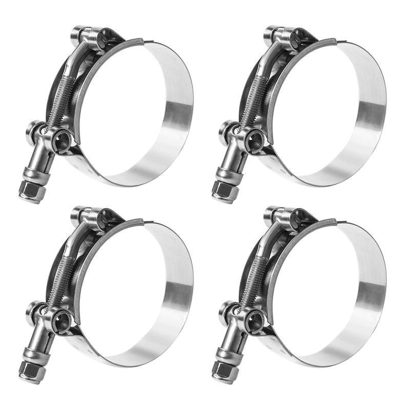 T Bolt Hose Clamp 2 1/2 Inch, MinerGuy Stainless Steel, Working Range 70mm-78mm for 2.5" Hose ID, Turbo Intake Intercooler Clamp, 4 Pack 2.5" Clamp Range 70mm-78mm (2.75"-3.07")