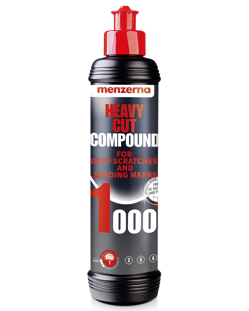 menzerna "Heavy Cut Compound 1000" I Abrasive Polishing Compound for Deep Scratches, Sanding Marks, Swirls & Holograms I Buffing and Polishing Compound for Scratch Repair I Silicone Free I 8 fl oz. US