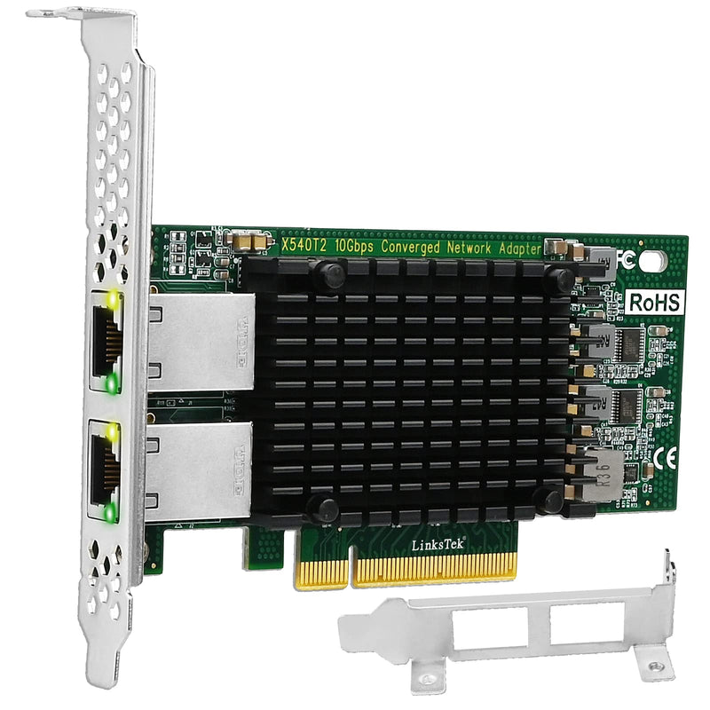 X540T2 Dual 10GbE RJ45 Ports Converged Ethernet Adapter for Servers and Desktop PCs, Intel X540AT2 10GbE Converged Ethernet Controller, 2X 10GbE RJ45, for Virtualization, Storage and Gaming (X540T2) X540T2