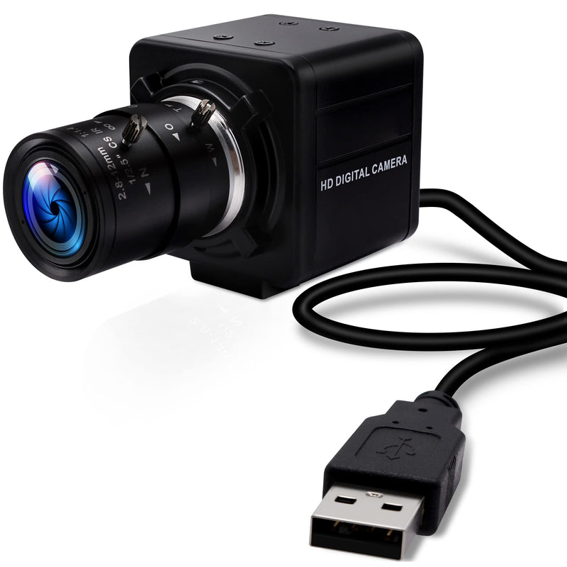 USB Camera 8MP 5X Optical Zoom Webcam 2.8-12mm Manual Varifocal Lens,USB Webcam with CMOS IMX179 Image Sensor Video Conference Web Cameras for Computer,Laptop, Raspberry Pi,Jetson Nano 2.8-12mm Varifocal Lens