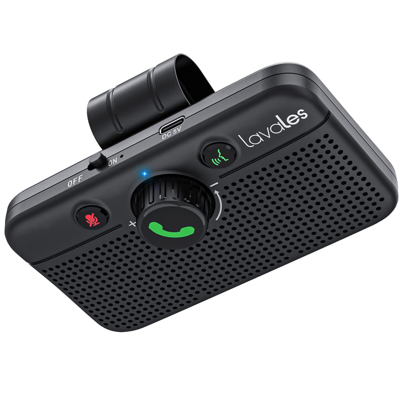 Bluetooth 6.0 Car Speaker, Handsfree Wireless Speaker Kit | for Cell Phone, Support Siri & Google Voice Assistant, Motion Auto On, Wireless Audio Car Kit Speakerphone with Visor Clip