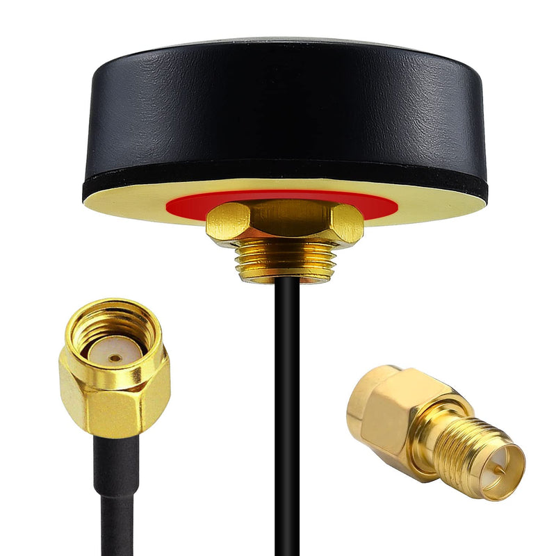 Dual Band 2.4 5.8 GHz WiFi Antenna, 5dBi Mini Omni-Directional RP-SMA Male Antenna 10ft Cable w/SMA Male to RPSMA Female Adapter for WiFi Router Hotspot Wireless Network Card 10ft /3m