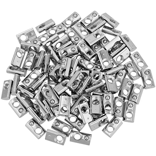 HOZEON 200 PCS M5 Roll in Spring Loaded T Nuts, 2020 Aluminum Extrusion T Nuts for 2020 Series 6mm T-Slot Aluminum Extrusion Profile, and 3D Printer