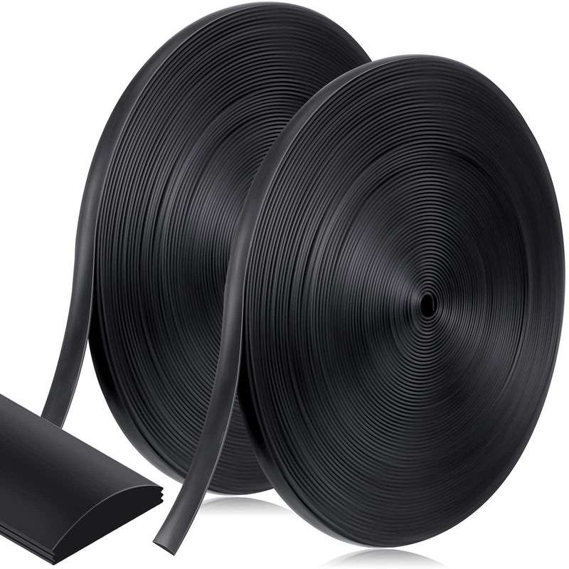Yaomiao 0.29'' Width Flat Screen Spline Black Vinyl Screen Spline Flat Bottom and Curved Top Edge Window Screen Spline for Replace Glass Screen on Windows or Patio Screen Doors, 0.092 Thick (150ft) 150ft