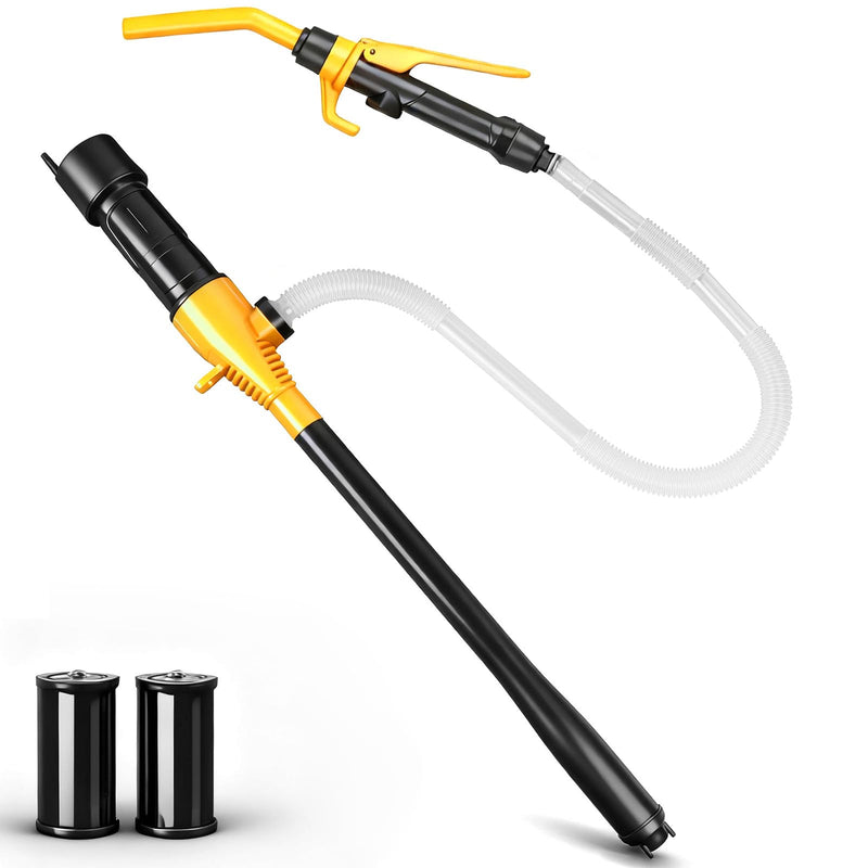ELEAD Portable Battery Powered Pump - Electric Fuel/Water Transfer Pump 2.2 GPM, Liquid Siphon Pump with Adjustable Flow Control, Gas Pump with Filter Design, Gas Can Pump Ideal 2.2 GPM Yellow