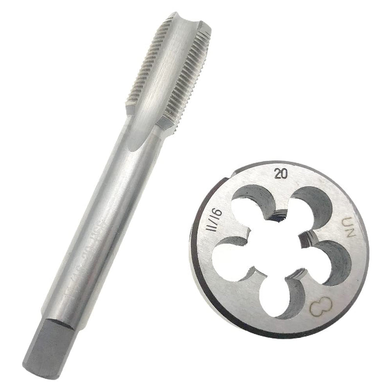 11/16"-20 Tap Die Set RH 11/16-20 Threading Right Hand 11/16X20 Straight | Fluted Machine Cutting 11/16"-20 Tap and Die Set