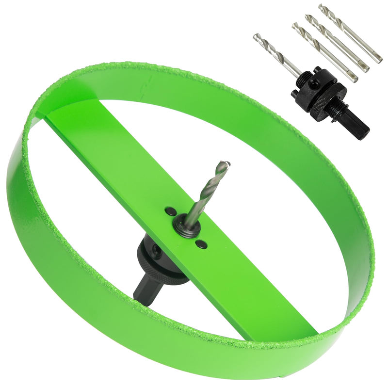8 Inch Hole Saw Carbide for Recessed Lights, Cutting Plaster Drywall Ceiling Sheetrock, 5X Faster, Green