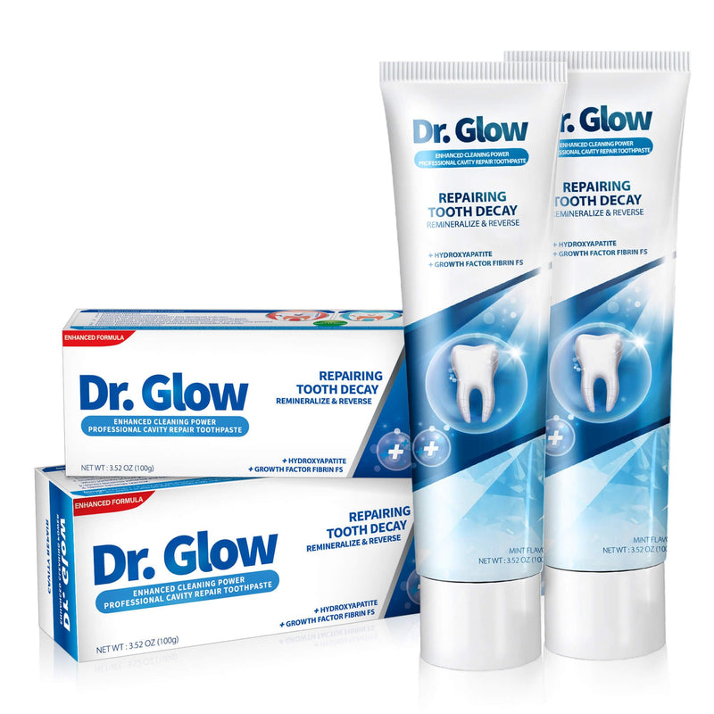 Dr. Glow Adult Cavity Repair Toothpaste, Cavity Reversing Hydroxyapatite Toothpaste, Cavity Filler for Tooth Remineralization, Tooth Decay Treatment Repair, Enamel Repair Cavity Remover, 3.52oz X 2 3.52 Ounce (Pack of 2)