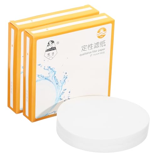 PATIKIL 200Pcs 11cm Qualitative Filter Paper Circles, Fast Speed Round Laboratory Filter Paper Chemical Industrial Oil Testing Funnel Filter Paper